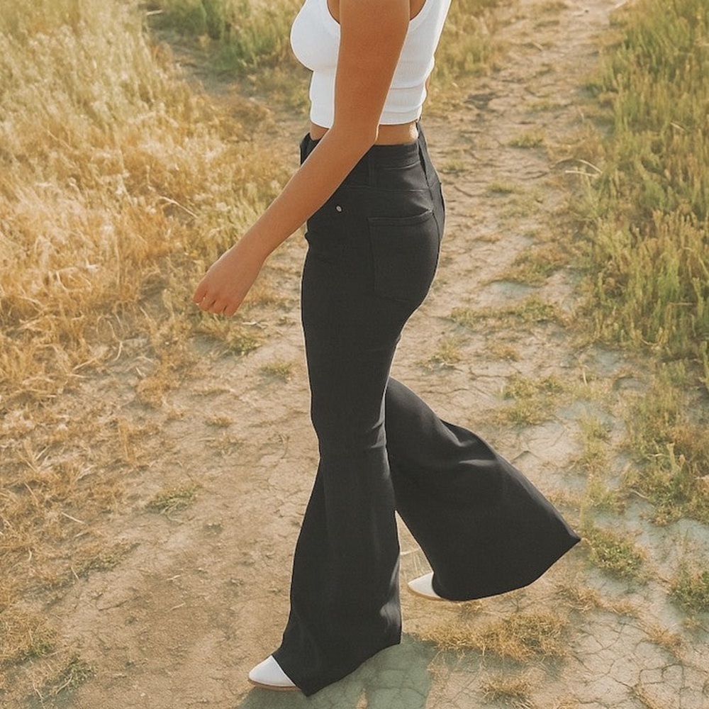 Black Western Flare Jeans by GJG